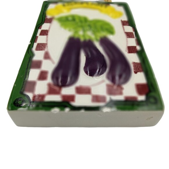 Studio Nova Pepper, Egg Plant, Cucumber Fiesta Vegetables Themed Ceramic Wall Pl - Picture 7 of 16